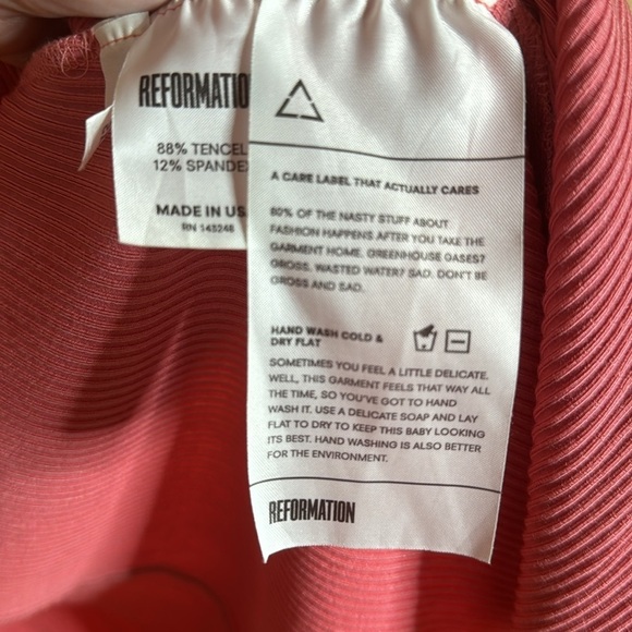 Reformation Tulip Ribbed Wrap Mini Dress In Dusty Rose Pink Size XS - Picture 8 of 10